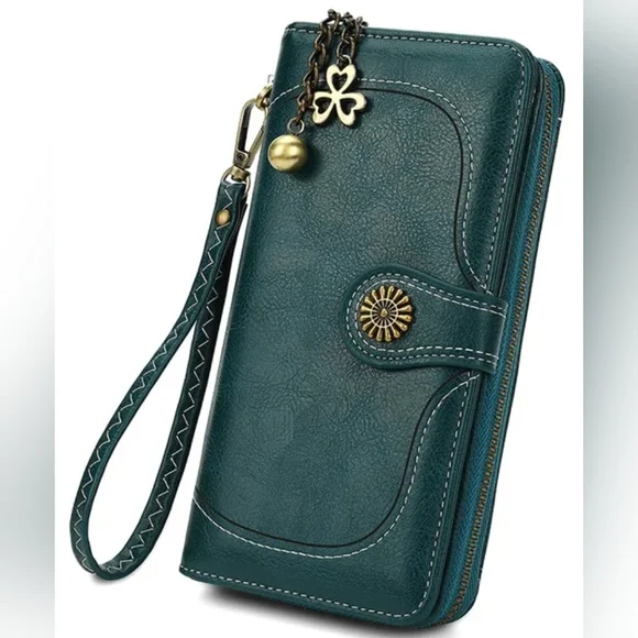 NEENA Womens Wallet Leather Bifold Card Holder with Zipper Coin Pocket - Picture 2 of 5